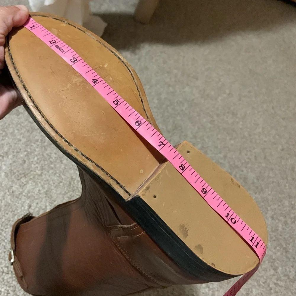 American made polo player boots ladies size 9 1/2-10 Regular calf saddle brown